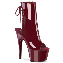 Pleaser ADORE-1018 Burgundy Patent Women Ankle Boots