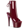 Pleaser ADORE-1018 Burgundy Patent Women Ankle Boots