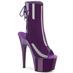 Pleaser ADORE-1018 Purple Patent Ankle High Boots Women