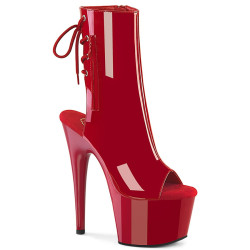 Pleaser ADORE-1018 Red Patent High Heeled Ankle Boots