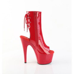 Pleaser ADORE-1018 Red Patent High Heeled Ankle Boots