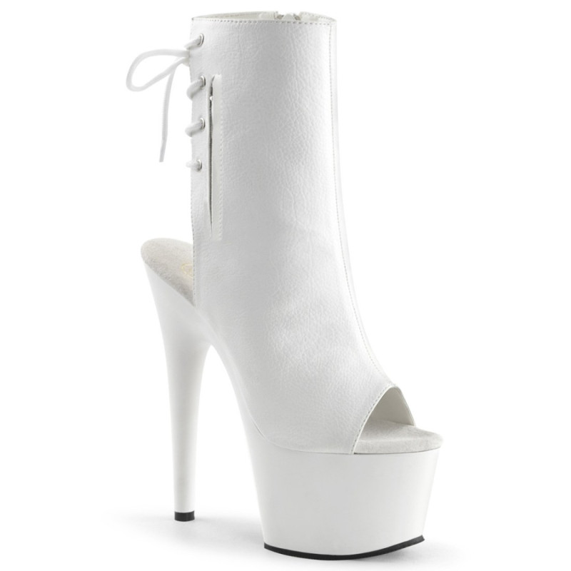 Pleaser ADORE-1018 White Vegan Leather Ankle Boots Pleaser ADORE-1018 White Vegan Leather Ankle Boots