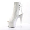 Pleaser ADORE-1018 White Vegan Leather Ankle Boots