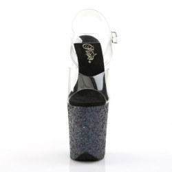 Pleaser FLAMINGO-808LG Black Exotic High Heels Pole Shoes