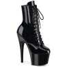 Pleaser ADORE-1020BLG Black Patent Blue Glitter Boots