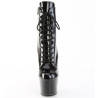 Pleaser ADORE-1020BLG Black Patent Blue Glitter Boots