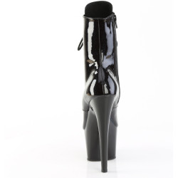 Pleaser ADORE-1020BLG Black Patent Blue Glitter Boots