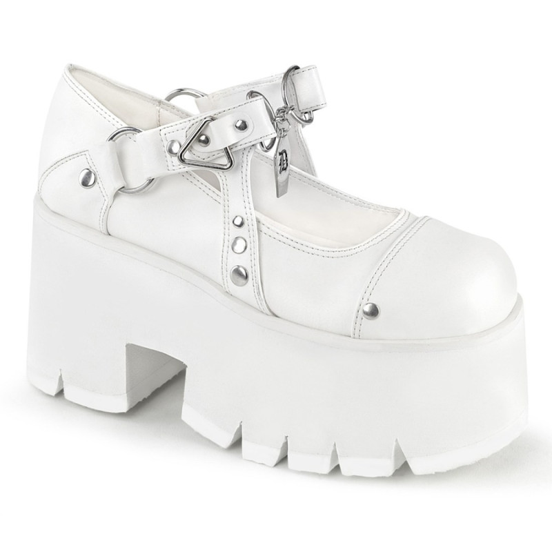 Demonia ASHES-33 White Vegan Leather Sale Women Demonia ASHES-33 White Vegan Leather Sale Women