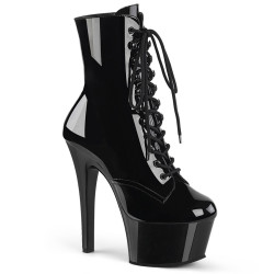 Pleaser ASPIRE-1020 Black Patent Ankle High Boots Women
