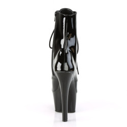 Pleaser ASPIRE-1020 Black Patent Ankle High Boots Women
