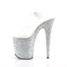 Pleaser FLAMINGO-808LG Silver Exotic High Heels Pole Shoes