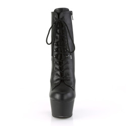 Pleaser ASPIRE-1020 Black Vegan Leather Ankle Boots