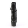 Pleaser ASPIRE-1020 Black Vegan Leather Ankle Boots