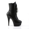 Pleaser DELIGHT-1020 Black Vegan Leather Ankle Boots