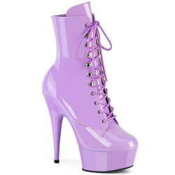 Pleaser DELIGHT-1020 Lavender Patent Heeled Ankle Boots