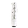 Pleaser DELIGHT-1020 White Patent Women's Ankle Boots