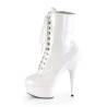 Pleaser DELIGHT-1020 White Patent Women's Ankle Boots