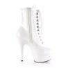 Pleaser DELIGHT-1020 White Patent Women's Ankle Boots