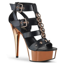 Pleaser DELIGHT-658 Rose Gold High Heeled Women Sandals