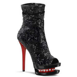 Pleaser BLONDIE-R-1008 Black Sequins Black-Red Sale