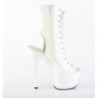 Pleaser ADORE-1016 White Patent High Heeled Ankle Boots