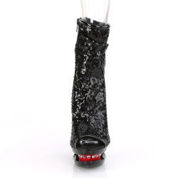 Pleaser BLONDIE-R-1008 Black Sequins Black-Red Sale