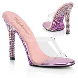 Fabulicious GALA-01DMM Transparent Rose Strass Mules