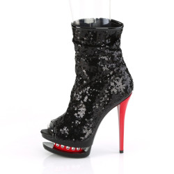 Pleaser BLONDIE-R-1008 Black Sequins Black-Red Sale