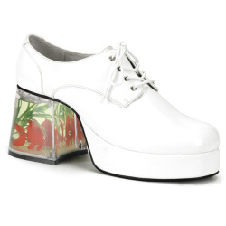 Funtasma PIMP-02 White Patent 70s Disco Shoes Men
