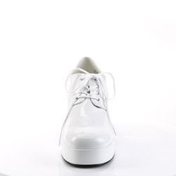 Funtasma PIMP-02 White Patent 70s Disco Shoes Men