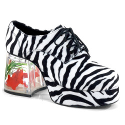Funtasma PIMP-02 Zebra Fur 70s Disco Shoes Men