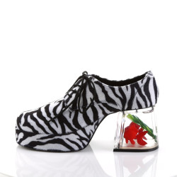 Funtasma PIMP-02 Zebra Fur 70s Disco Shoes Men