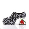 Funtasma PIMP-02 Zebra Fur 70s Disco Shoes Men