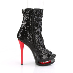 Pleaser BLONDIE-R-1008 Black Sequins Black-Red Sale