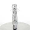 Pleaser ADORE-1020SQ-02 Silver Hologram Sequins Chrome