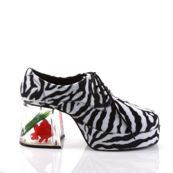Funtasma PIMP-02 Zebra Fur 70s Disco Shoes Men