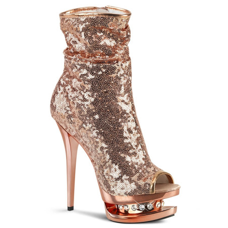 Pleaser BLONDIE-R-1008 Rose Gold Sequins Chrome Sale