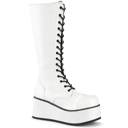 Demonia TRASHVILLE-502 White Vegan Platform Men Boots