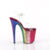 Pleaser FLAMINGO-808RBG Transparent Rainbow Glitter