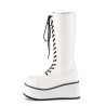 Demonia TRASHVILLE-502 White Vegan Platform Men Boots