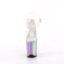 Pleaser FLAMINGO-808RG-01 Transparent Rainbow Glitter