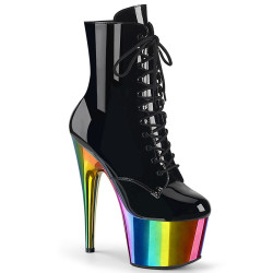 Pleaser ADORE-1020RC Black Patent Rainbow Chrome Sale