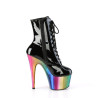 Pleaser ADORE-1020RC Black Patent Rainbow Chrome Sale