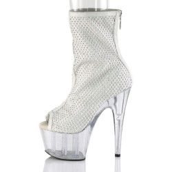 Pleaser ADORE-1031GM White Fabric Strass Transparent