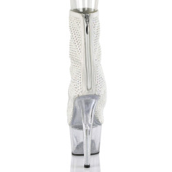 Pleaser ADORE-1031GM White Fabric Strass Transparent