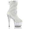 Pleaser ADORE-1031GM White Fabric Strass Transparent