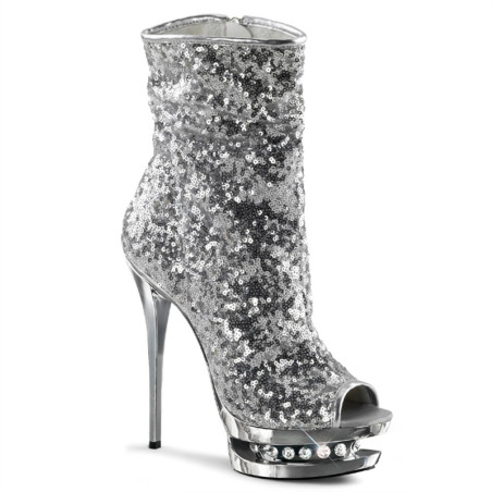 Pleaser BLONDIE-R-1008 Silver Sequins Chrome Sale Women