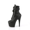 Pleaser ADORE-1020STR Black Vegan Leather Ankle Boots