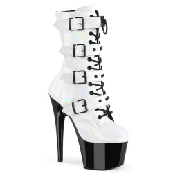 Pleaser ADORE-1046TT White Hologram Patent Black Sale