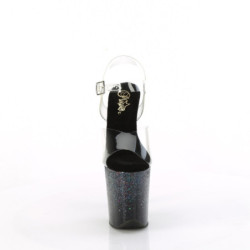 Pleaser FLAMINGO-808SS Black Glitter Exotic Pole Heels
